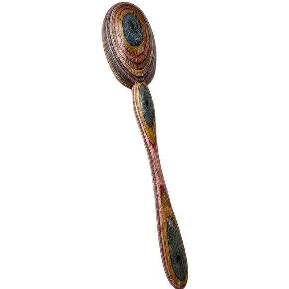 Mr. Dudley Rainbow Wooden Serving Spoon Aged Kitchenware - Picture 4 of 7
